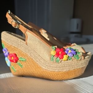 Colorful Floral Embroidered Espadrille Wedges